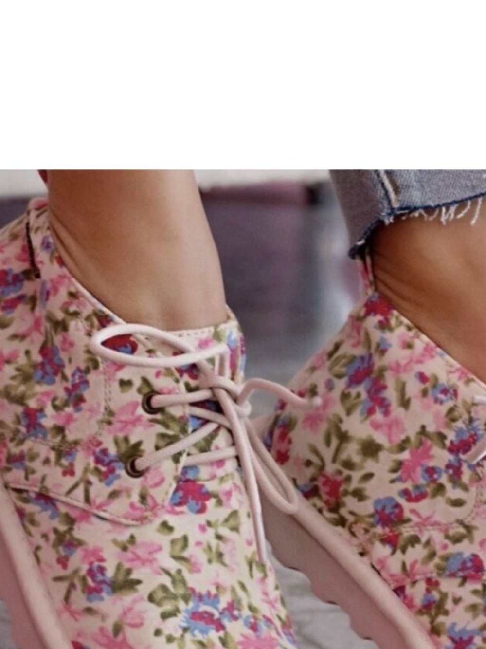 BearPaw Pink Floral Lace-Up Sneakers